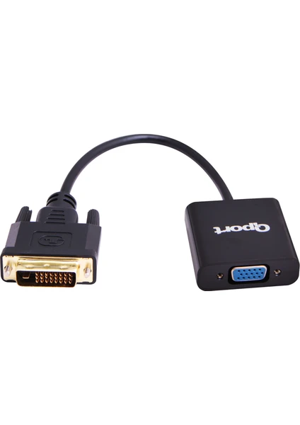 Qport Q-VDV2 DVI 24+1 to VGA Erkek-Dişi Dönüşütürücü Adaptör
