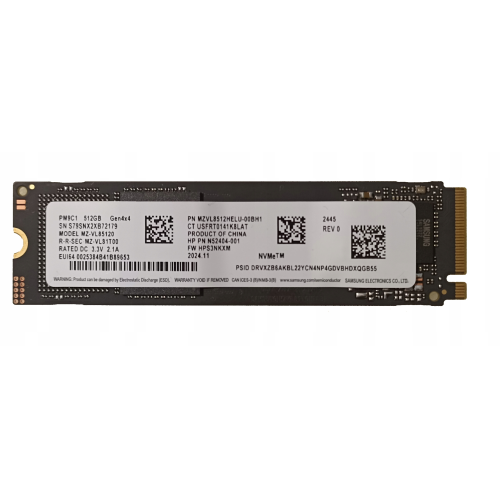 Samsung MZ-VL8512HELU-00BH1 PM9C1 512 GB 4950-2500Mb/s PCIe NVMe M2 Gen4 22x80 SSD Harddisk