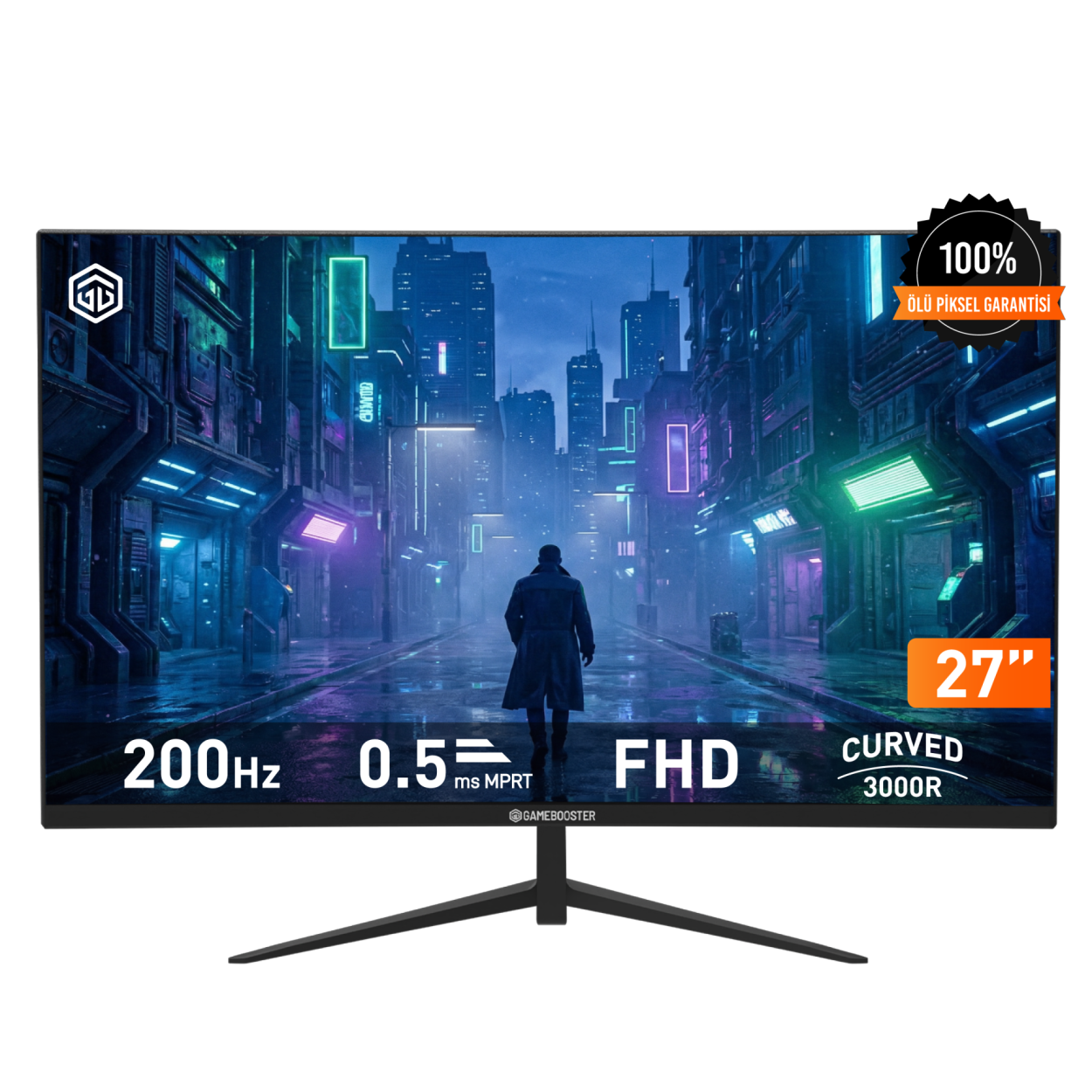 GameBooster GB-27M1F200CFMR 27 inch 1920x1080 0.5ms 200Hz HDMI DP 300R Curved Oyuncu monitörü