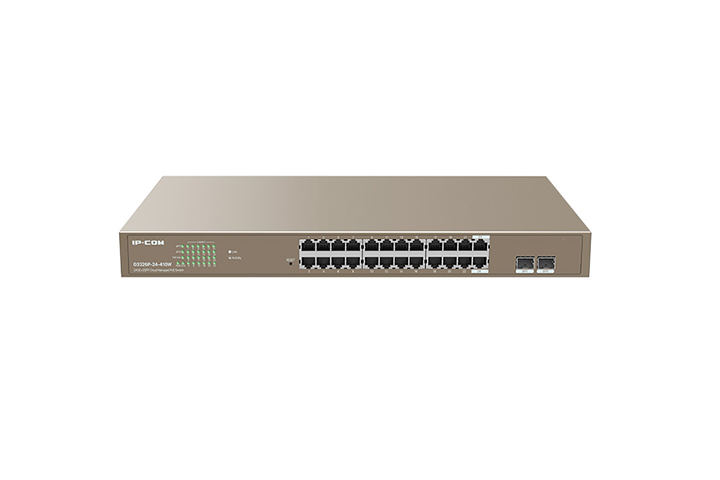 Ip-Com G3326P-24-410W 24 Port Gigabit 2 Port SFP 410W Full PoE Cloud Yönetilebilir PoE Switch