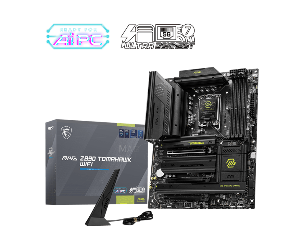 Msi MAG Z890 TOMAHAWK WIFI SC-1851 Z890 DDR5 9200Mhz 4xM2 5Gbit Lan 20Gbps USB WIFI 7 ATX INTEL Anakart