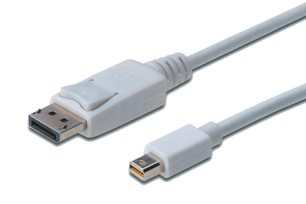 Digitus AK-340102-020-W 2 Mt DISPLAY PORT to mini DISPLAY PORT Erkek-Erkek DP1.1a Kilit Mekanizmalı Kablo