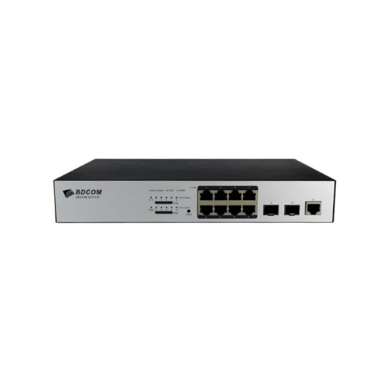 Bdcom S2500-8P2S 8 Port Gigabit Poe 2 Port SFP 140W Layer 3 Yönetilebilir PoE Switch