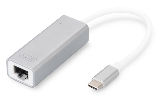 Digitus DN-3024 USB Type C to RJ45 Gigabit Beyaz USB Ethernet Ağ Adaptör
