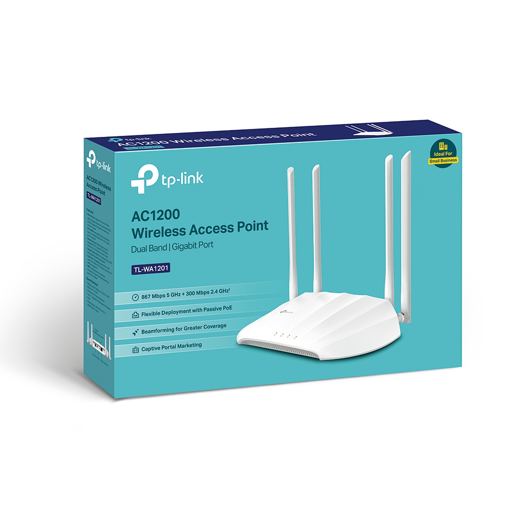 Tp-Link TL-WA1201 AC1200 2.4/5GHz Dual Bant 1 Port Gigabit 2 Antenli Access Point