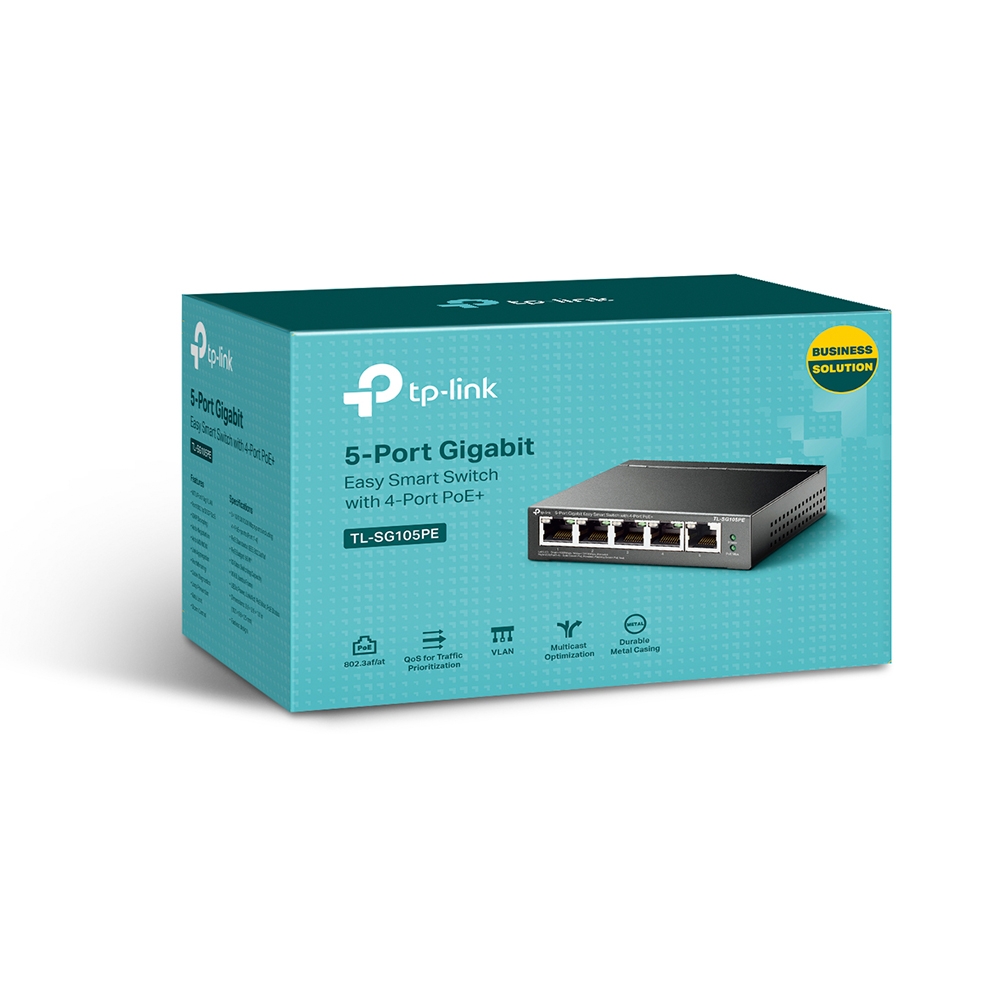 Tp-Link TL-SG1005PE 5 Port Gigabit 4 Port PoE+ 65W  Masaüstü PoE Switch