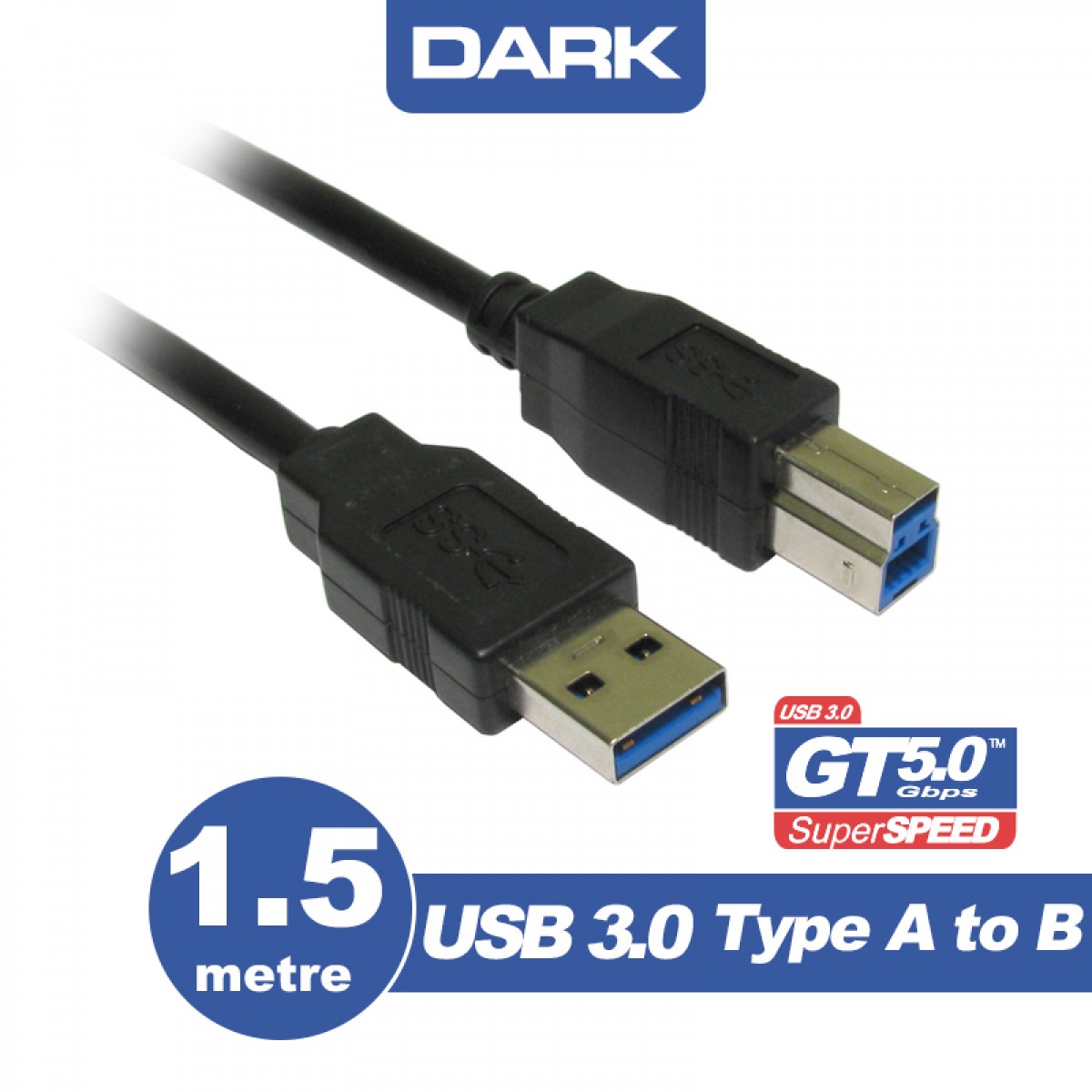 Dark DK-CB-USB3PRNL150 1.5 Mt USB 3.0 to USB 3.0 Tip B Erkek-Erkek Yazıcı Data Kablosu