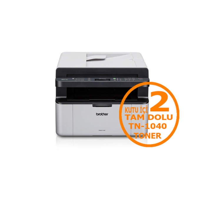 Brother MFC-1911W A4 USB Wi-Fi Fakslı Çok Fonksiyonlu 2 Tonerli Mono Laser Yazıcı