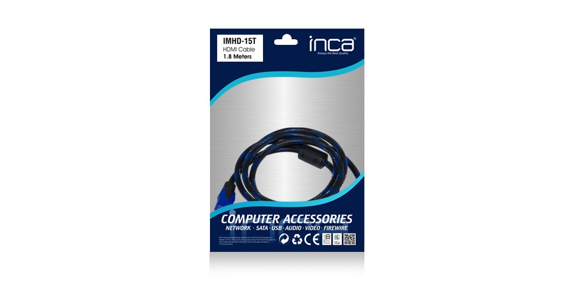 Inca IMHD-15T 1.8 Mt HDMI to HDMI v1.4 4K Altın Uçlu HDMI Görüntü Kablosu
