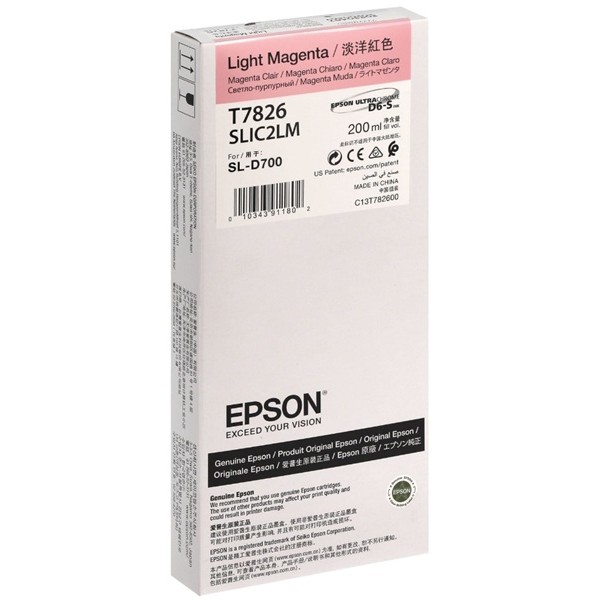 Epson C13T78260N SL-D700 T7826 Surelab 200Ml Açık Kırmızı Orijinal Inkjet Kartuş