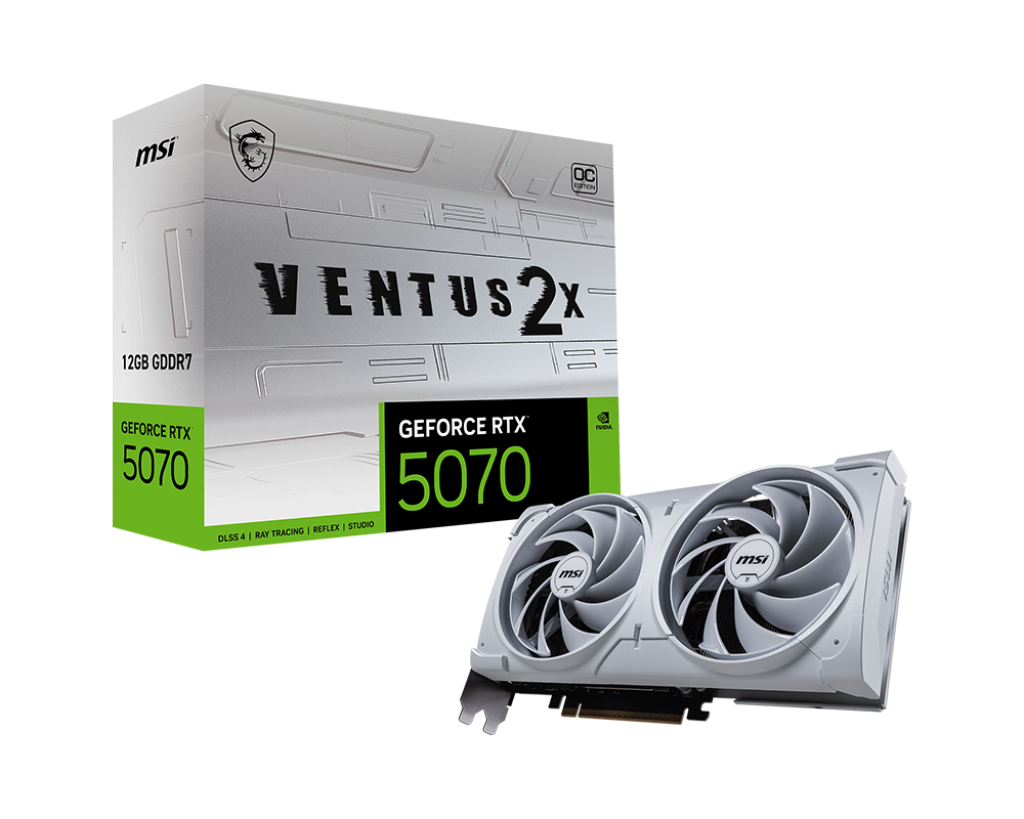 Msi RTX 5070 12G VENTUS 2X OC WHITE 12 G GDDR7 GeForce RTX 5070 Ventus 2X 192bit NVIDA Ekran Kartı