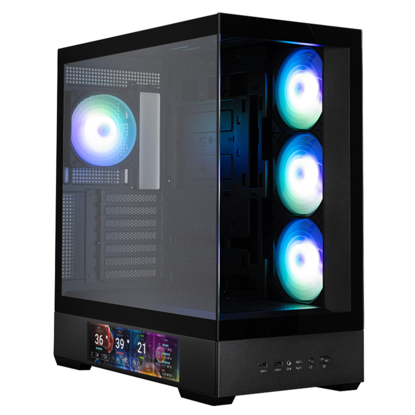Zalman P40 DS BLACK PSU YOK 4x12cm ARGB Fanlı Siyah Mid Tower ATX Kasa
