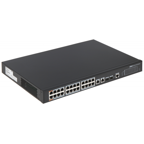 Dahua PFS4226-24ET-240 24 Port 10/100Mbps 2 Port Uplink 2 Port SFP 240W Yönetilebilir Poe Switch