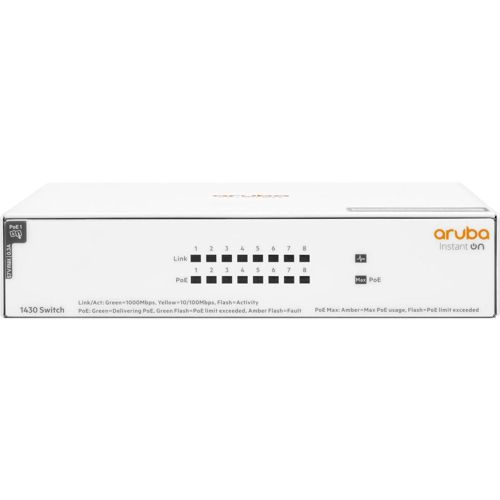 Hp R8R46A Aruba ION 1430-8G 8 Port Gigabit PoE Masaüstü PoE Switch