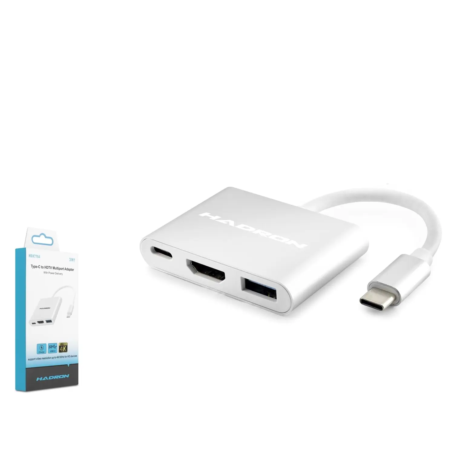 Hadron HDX7764 Usb Type C to HDMI 4K 30Hz USB 3.0 PD Usb Ekran Kartı Adaptörü
