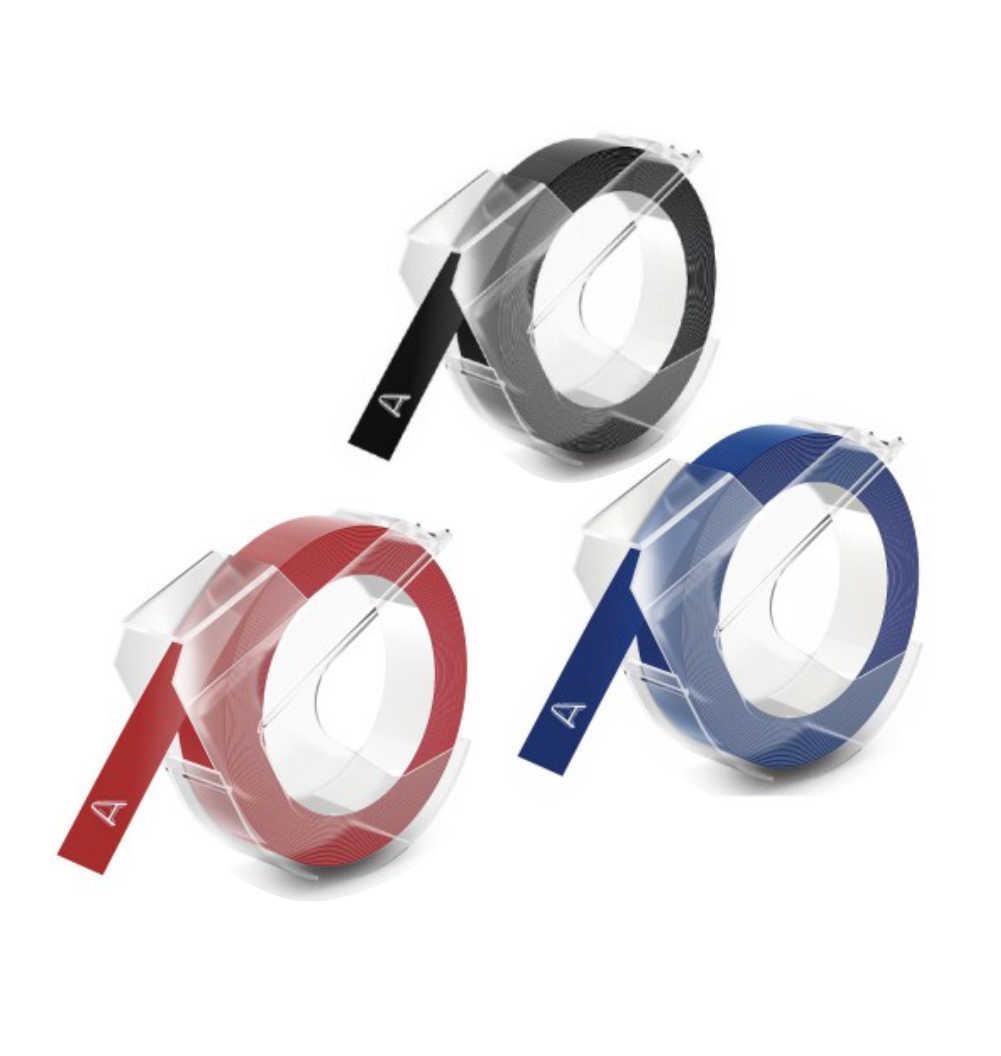 Dymo S0847750 3My 9mm 3 lü Paket Kırmızı Sarı Mavi Kabartma Şerit Etiket