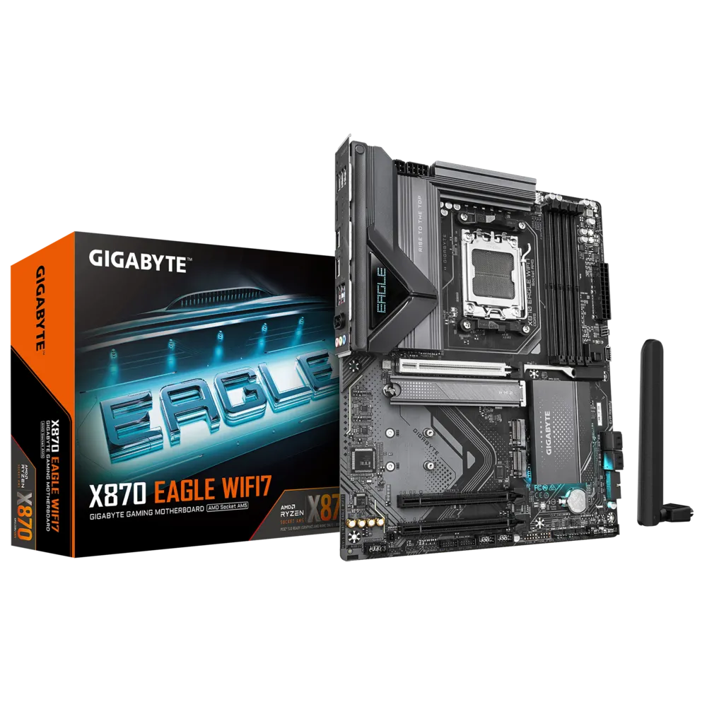Gigabyte X870 EAGLE WIFI7 Sc-AM5 DDR5 8200MHz 3xM.2 2.5Gbit LAN Wi-Fi7 ATX AMD Anakart