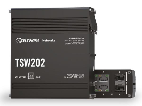 Teltonika TE-TSW202 8 Port PoE+ 240W 2 Port SFP Yönetilebilir Endüstriyel Switch
