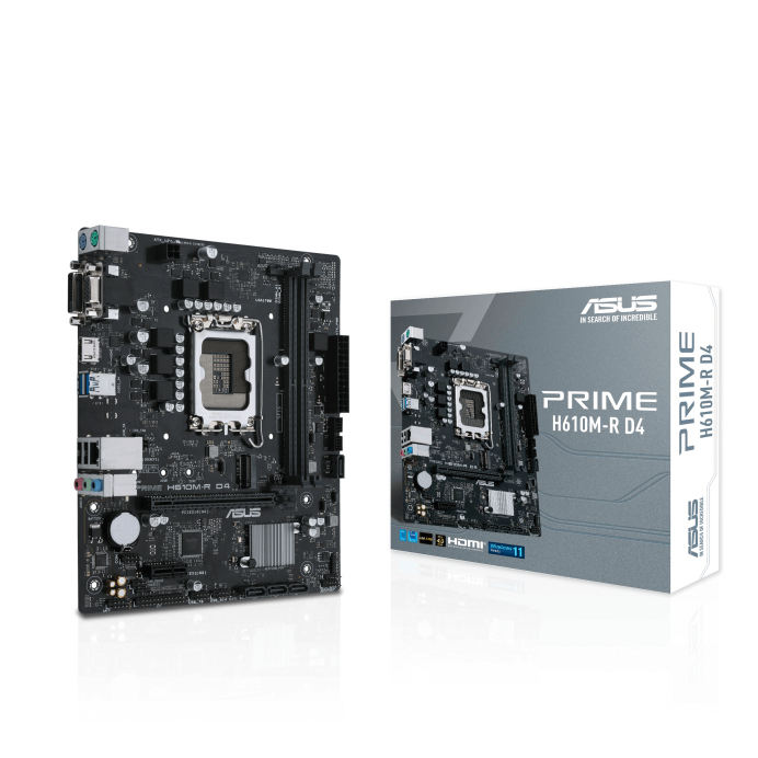 Asus PRIME H610M-R D4-SI Lga-1700 H610 DDR4 DDR4 5333Mhz 1xM1 mATX INTEL Anakart