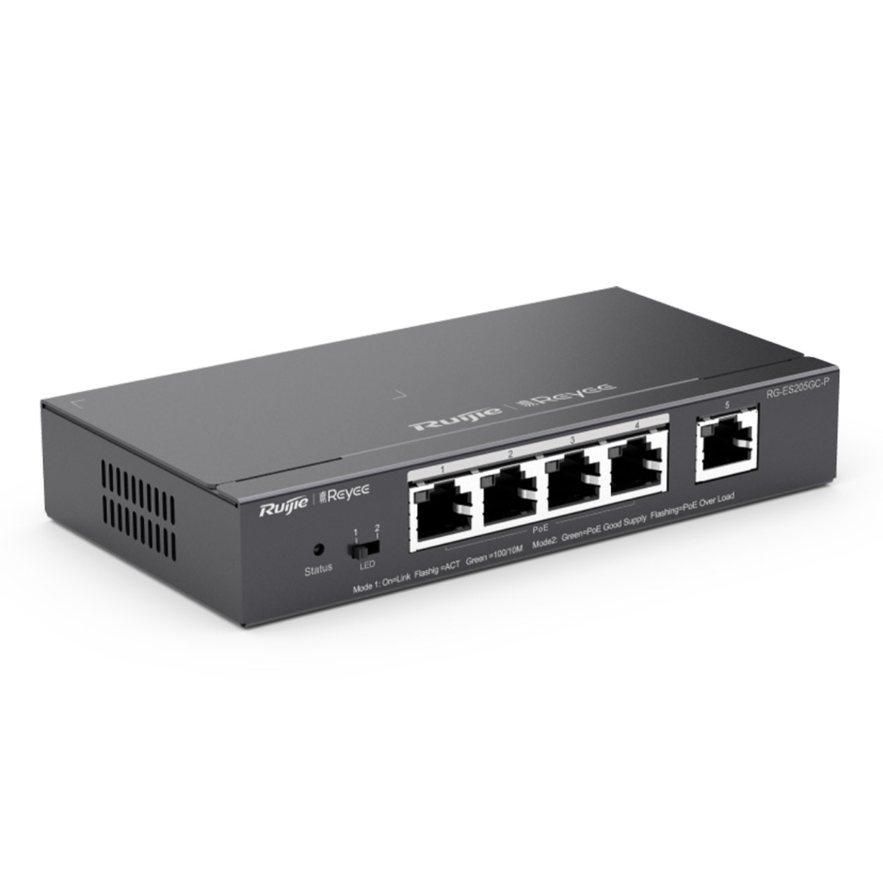 Ruijie RG-ES205GC-P 4 Port PoE+ 1 Port Gigabit Uplink L2 Cloud Yönetilebilir PoE Switch