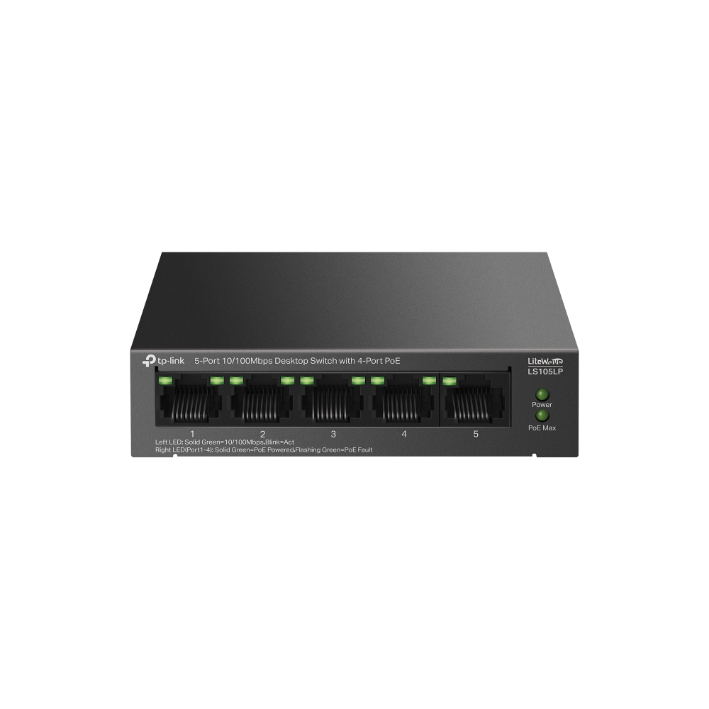 Tp-Link LS105LP 5 Port 10/100Mbps 4 Port PoE Masaüstü Poe Switch