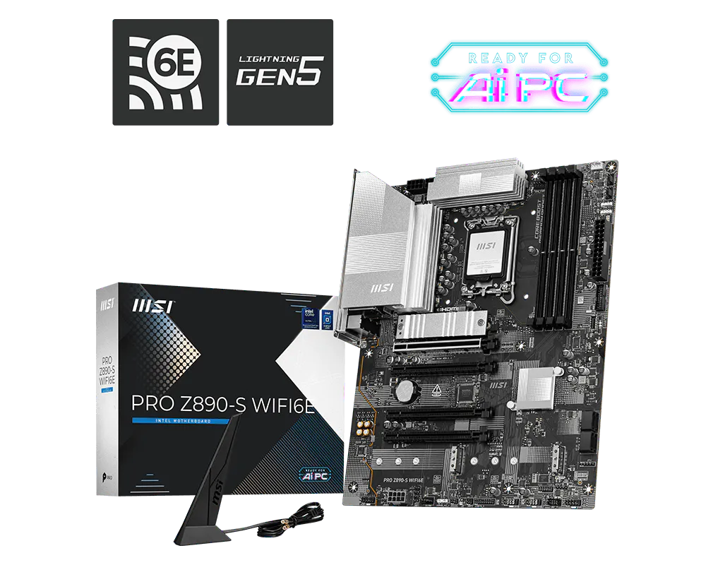 Msi PRO Z890-S WIFI6E Sc-1851 DDR5 8800Mhz 3xM.2 2.5Gbit Wi-Fi 6E ATX INTEL Anakart