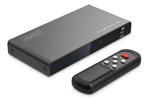 Digitus DS-55333 3 Port Giriş 1 Port Çıkış HDMI to HDMI 8K 60Hz HDR HDCP 2.3 HDMI Çoklayıcı