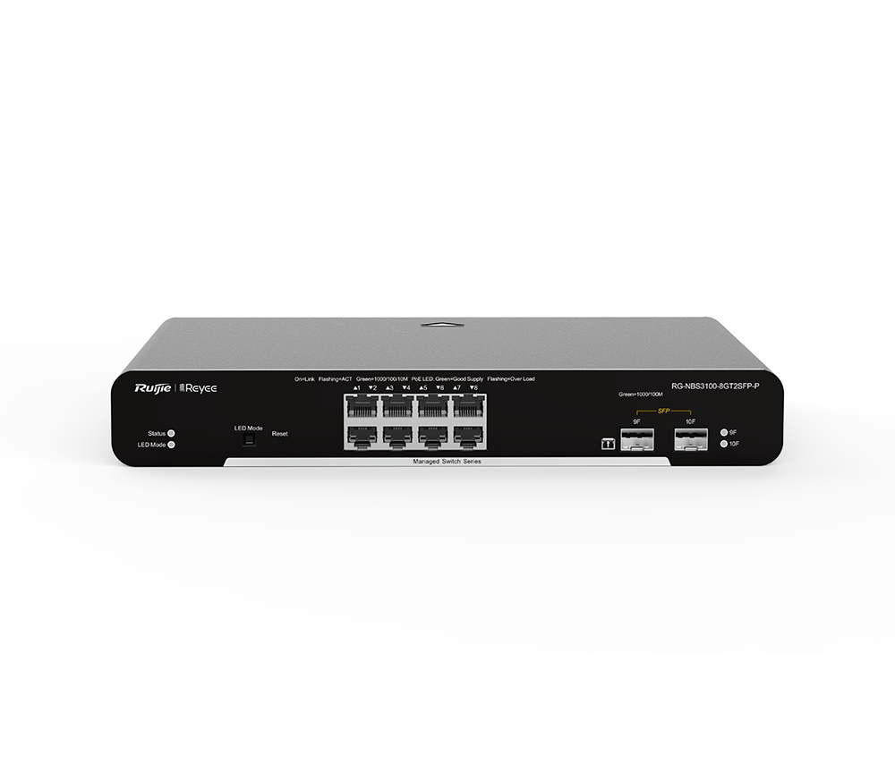 Ruijie RG-NBS3100-8GT2SFP-P 8 Port Gigabit PoE 2 Port SFP 125W Yönetilebilir PoE Switch