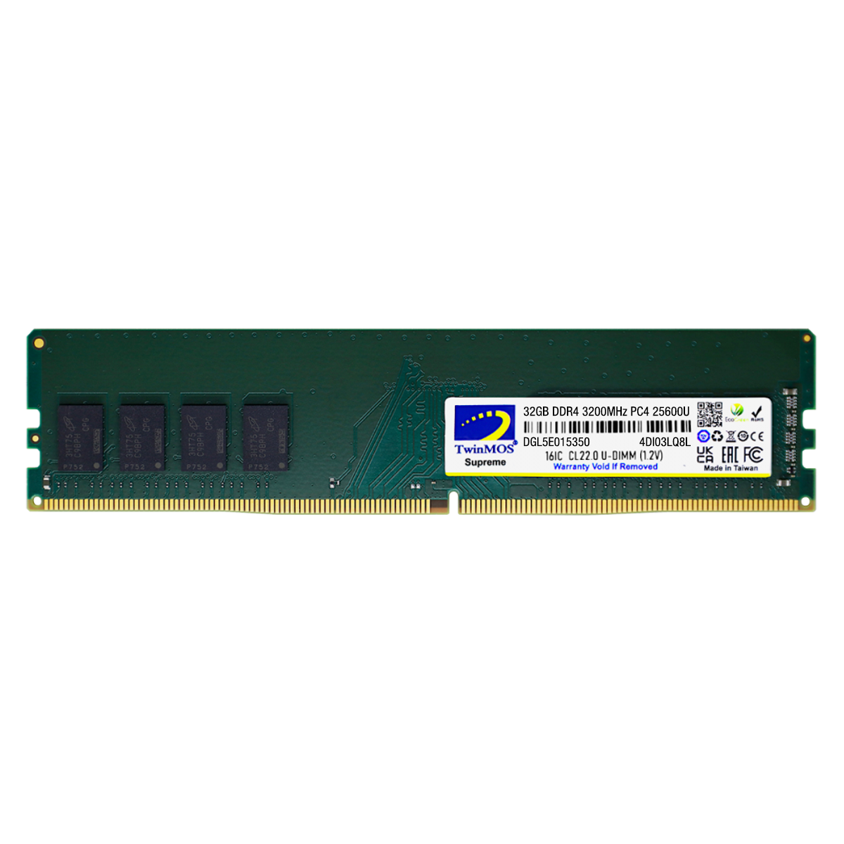 Twinmos MDD432GB3200DWO 32 GB DDR4 3200MHz CL22 Bilgisayar Bellek