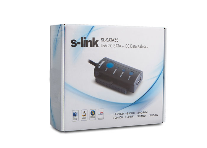 S-Link SL-SATA35 USB 2.0 to SATA + IDE DATA Dönüştürücü Adaptör