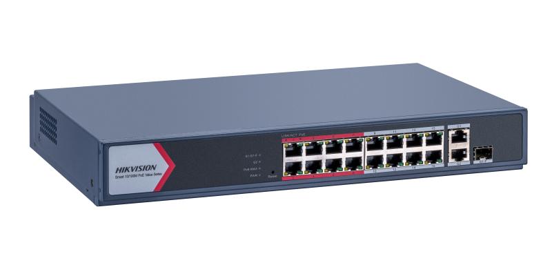 Hikvision DS-3E1318P-EI/M 16 Port Gigabit PoE 1 Port Uplink 1 Port SFP 150W PoE Switch