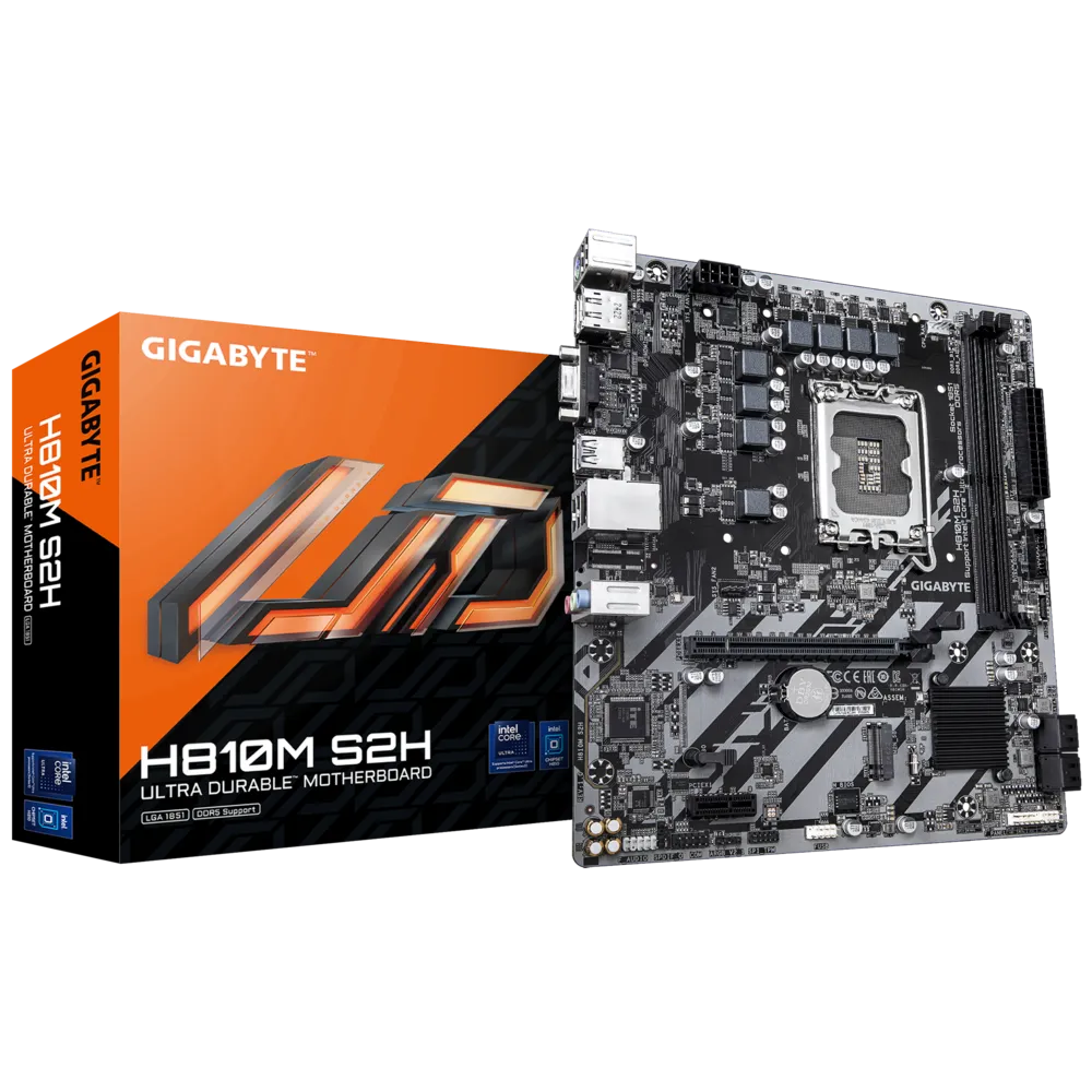 Gigbayet H810M S2H Sc-1851 DDR5 6400Mhz M.2 1Gbit Lan VGA HDMI DP mATX INNTEL Anakart