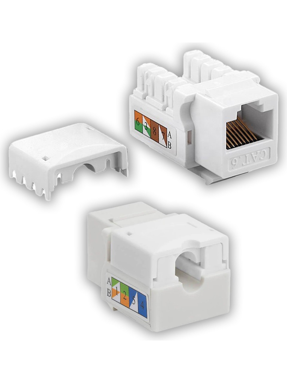 Qport Q-J90K CAT6 UTP 90 Derece Beyaz Keystone Jack