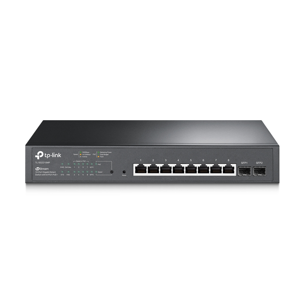 Tp-Link TL-SG2210MP JetStream 8 Port Gigabit 8 Port PoE+ 2 Port SFP Poe Smart Switch