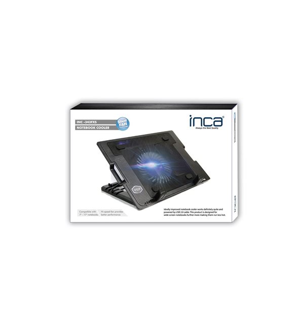 Inca INC-343FXS 13-17 inch 14cm Fanlı Ayarlanabilir USB Siyah Notebook Soğutucusu