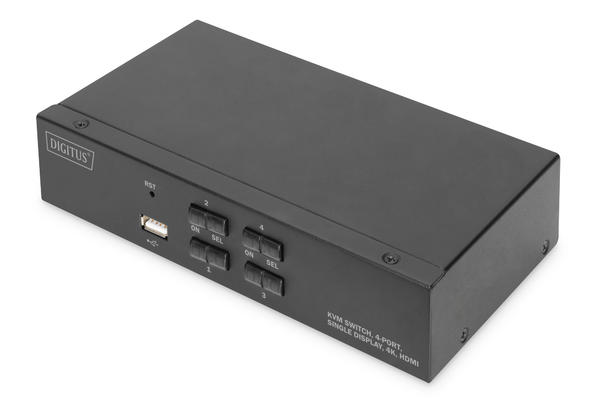 Digitus DS-12880 4 Port Single Display 4K Desktop HDMI KVW Switch