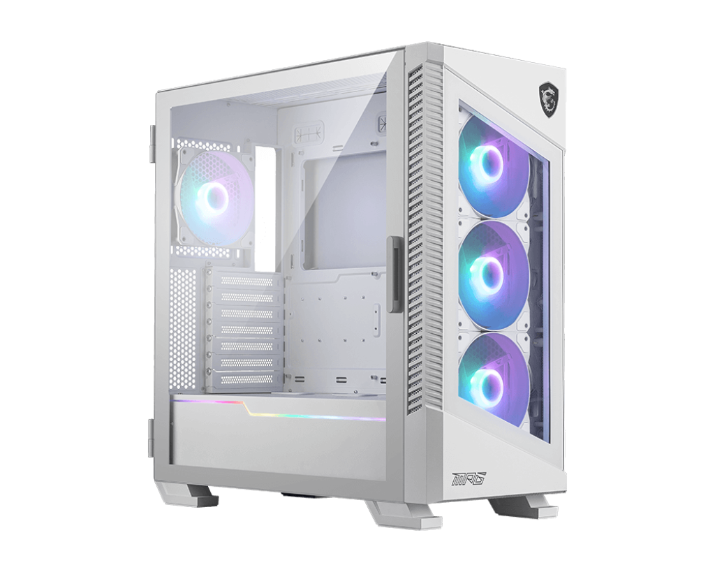 Msi MPG VELOX 100R WHITE PSU YOK 4x12cm ARGB Fanlı Beyaz Mid Tower Oyuncu Kasası