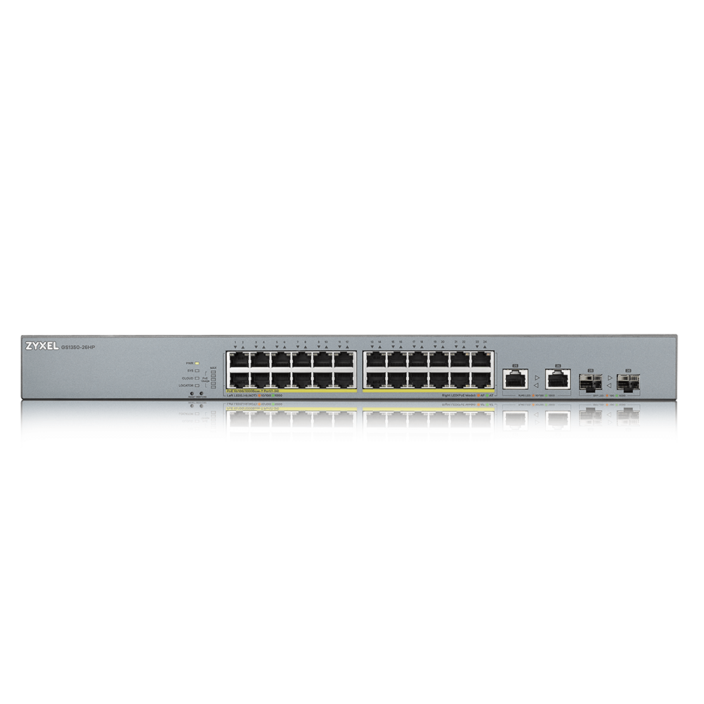 Zyxel GS1350-26HP-EU0101F 26 Port Gigabit 375W Yönetilebilir PoE Switch