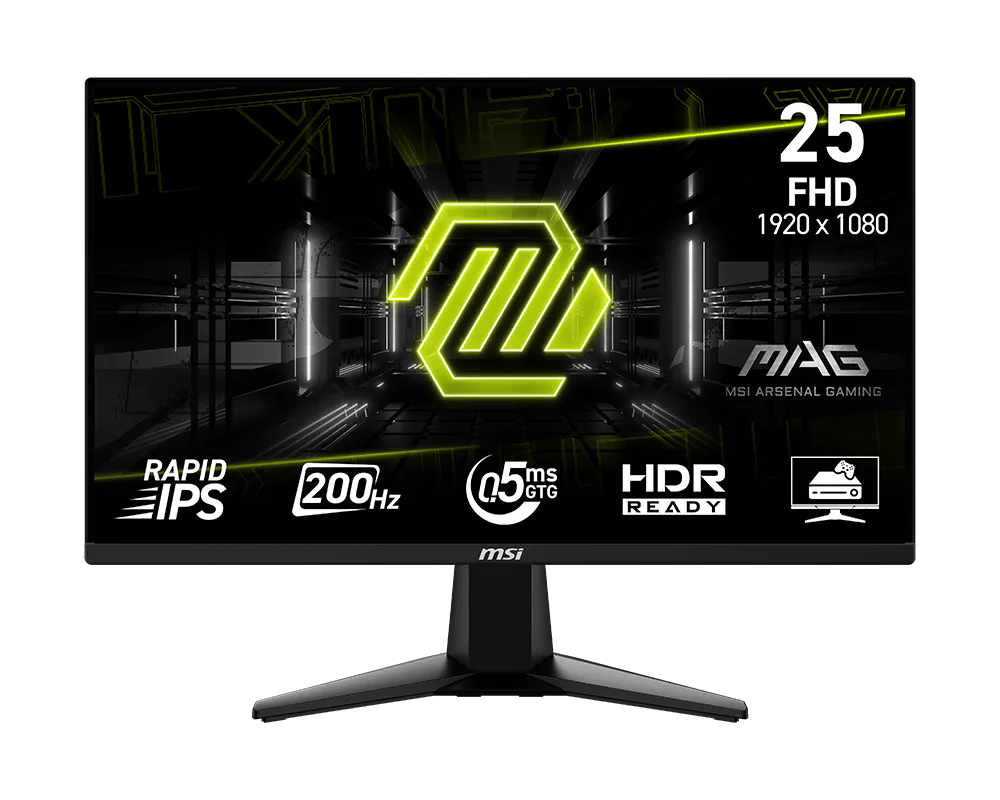 Msi MAG 255F E20 24.5 inch 1920x1080 0.5ms 200Hz HDMI DP Rapid IPS Prenium Oyuncu Monitörü