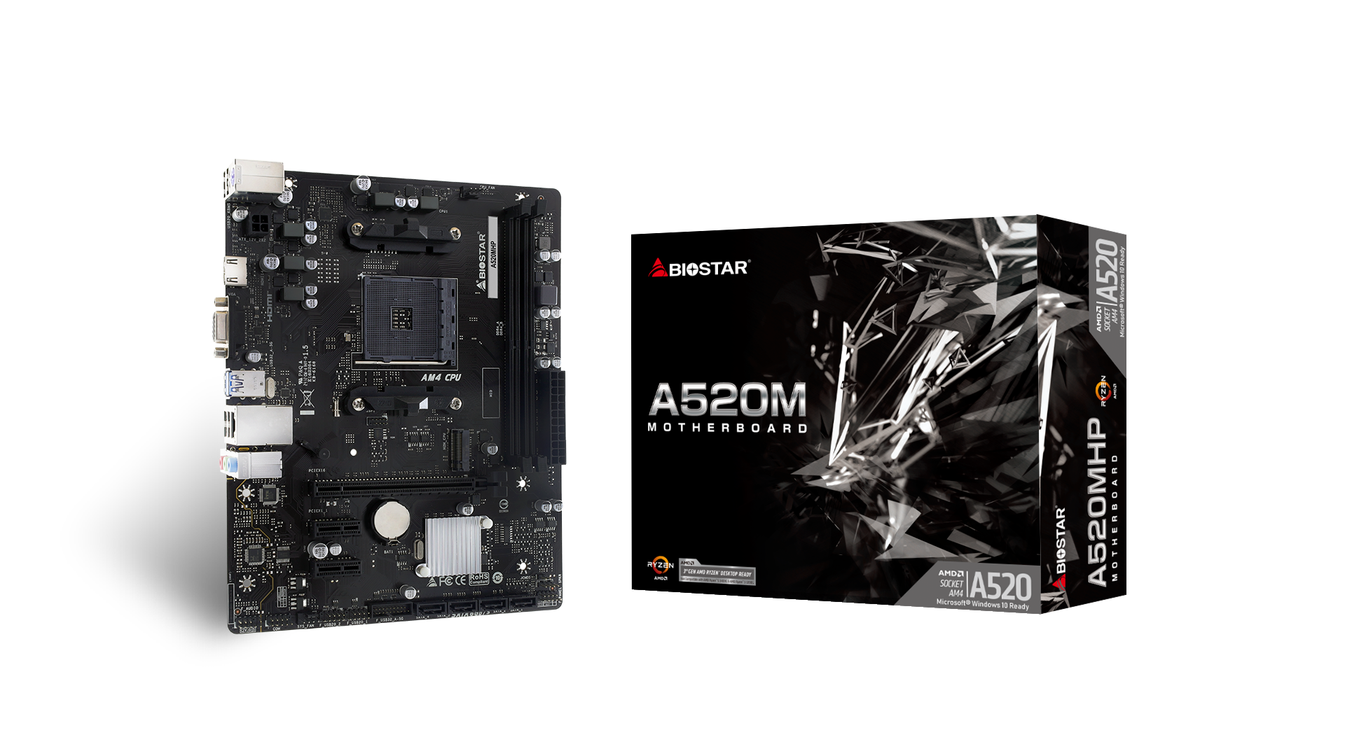 Biostar A520MHP Sc-AM4 DDR4 3200Mhz M2 1Gbit Lan VGA HDMI mATX AMD Anakart