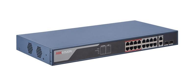 Hikvision DS-3E1318P-EI 16 Port 10/100Mbps 2 Port Uplink 2 Port SFP 230W Yönetilebilir PoE Switch