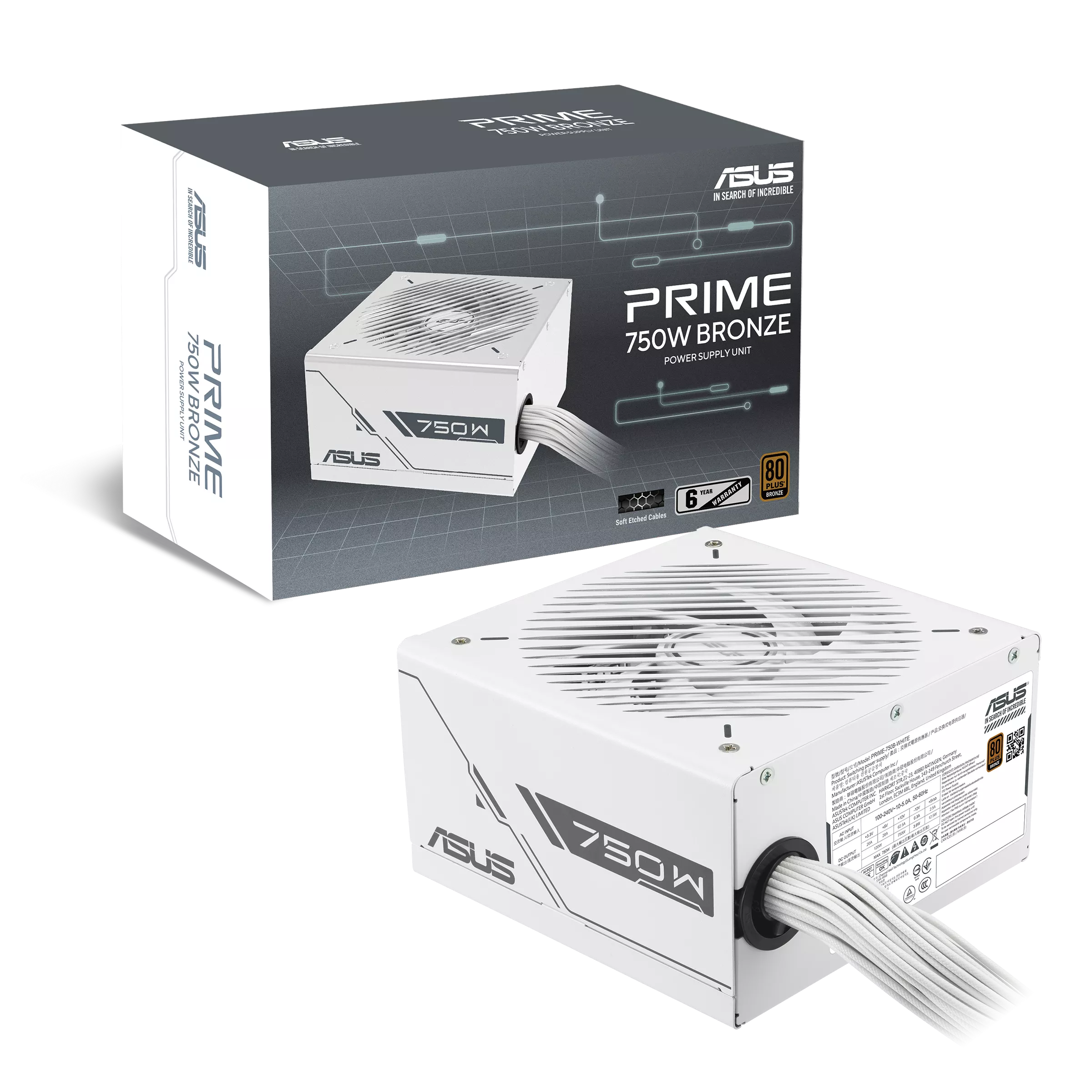 Asus PRIME 750B WHITE 750W 80 Plus Bronze 13.5Fan Beyaz ATX Power Supply