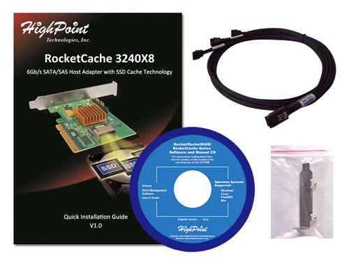 Highpoint RC3240X8 SFF-8087 mini SAS PCIe X 2.0 X 8 Cache Kart