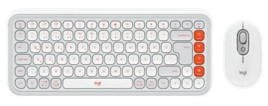 Logitech 920-013076 Pop Icon Q TR Grafit Bluetooth Beyaz Kablosuz Klavye Mouse Set