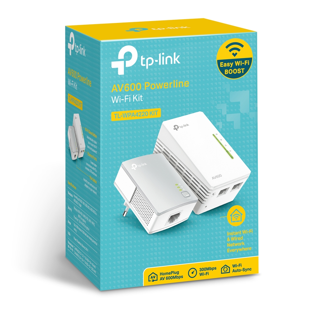 Tp-Link TL-WPA4220 Kıt 2 Port 10/100Mbps 300Mbps AV600 WiFi Powerline