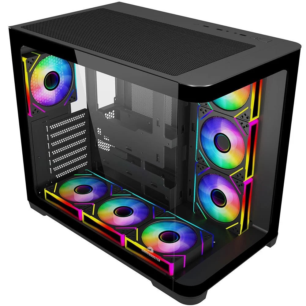 GameBooster GB-G2851BB PSU YOK 4x12cm ARGB Fanlı Sea View Siyah Mid Tower Oyuncu Kasası