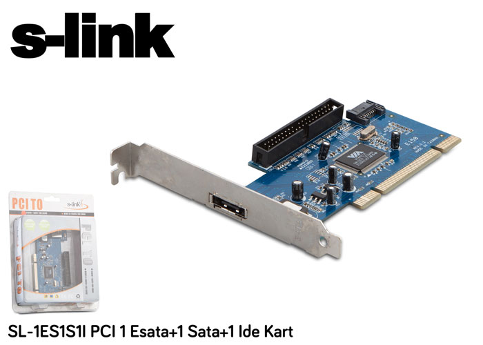 S-Link SL-1ES1S1 1 Port eSATA 1 Port SATA 1 Port IDE Pcı Kart