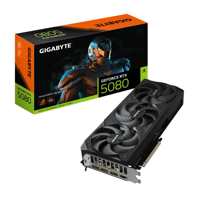 Gigabyte GV-N5080WF3OC-16GD 16 GB GDDR7 GeForce RTX 5080 WindForce OC SFF 256Bit NVIDIA Ekran kartı