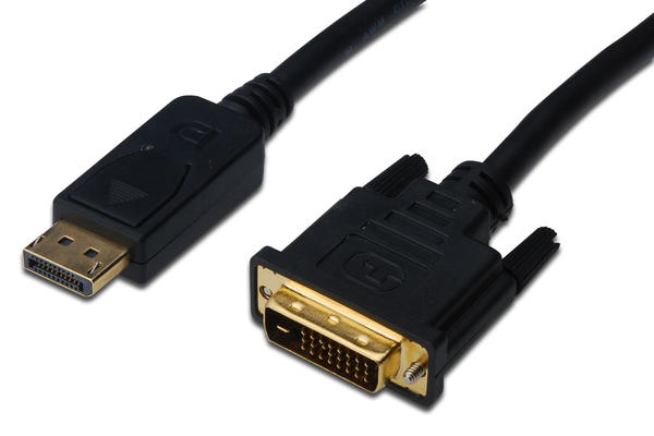 Digitus AK-340306-020-S 2 Mt DISPLAY PORT to DVI 24+1 DP1.1a AWG28 2x Zırhlı Klit Dönüştürücü Kablo