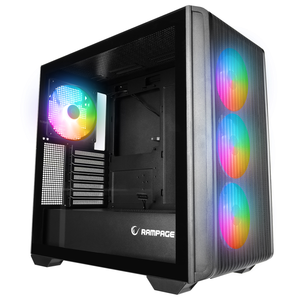 Rampage CRAFT PSU YOK 3x12M 4x14cm ARGB Fanlı Mid Tower Oyuncu Kasası